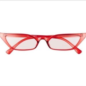 NWT! BP NORDSTROM Super Slim Retro Cat Eye Red Tinted Sunglasses